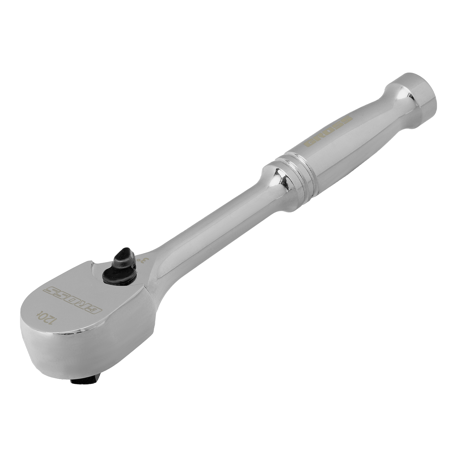 Ключ-трещотка 1/4", CrV, 120 зубьев, цельнометаллический, хром Gross (14050)