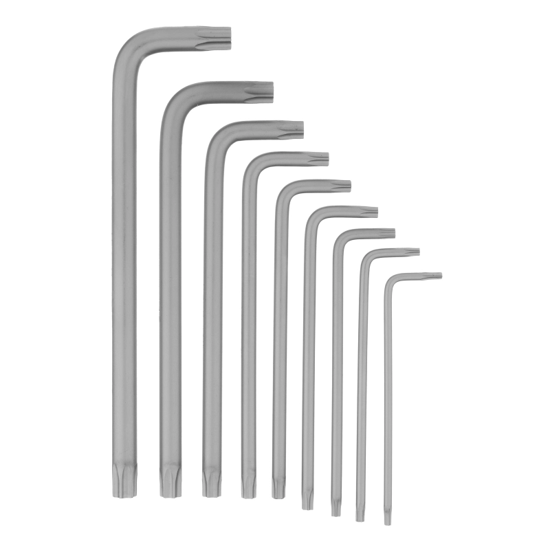 Набор ключей имбусовых Torx-Tempered, TT10-50, CrV, 9 шт., удлиненные Сибртех (123717)