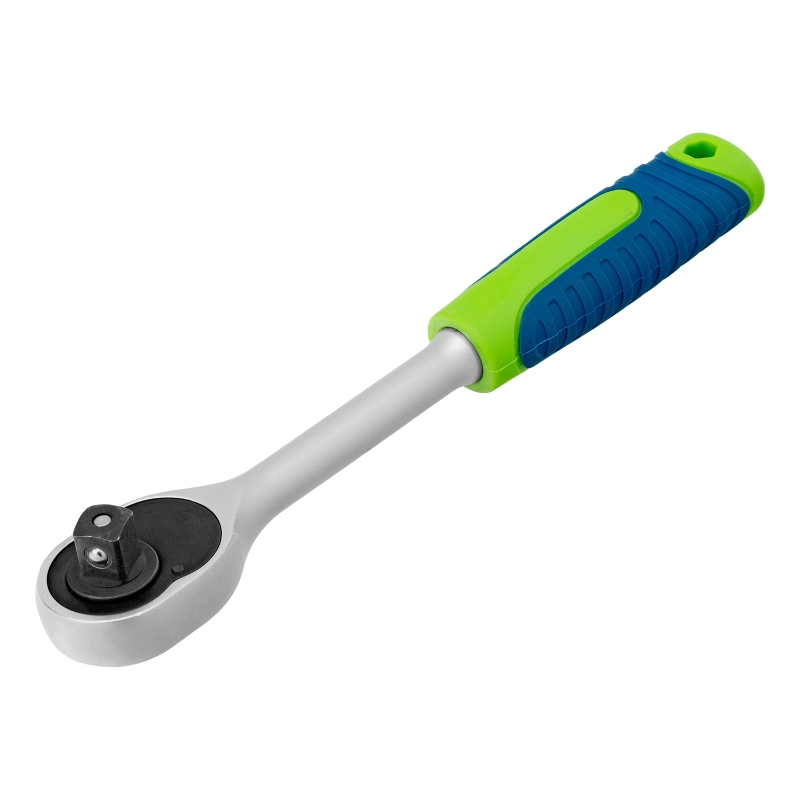 Ключ-трещотка 1/2", 45 зубьев, с быстрым сбросом, матовый хром Сибртех (14023)