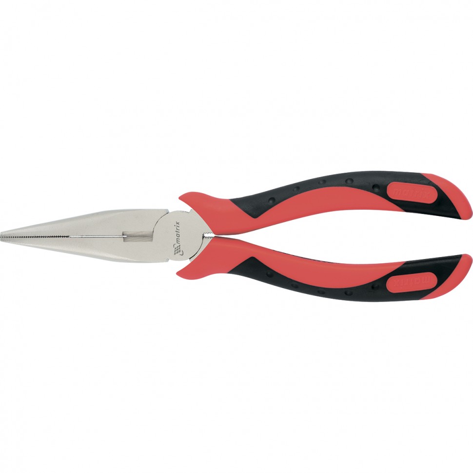 Длинногубцы прямые Grand, 200 мм, никелированные, двухкомпонентные рукоятки Matrix (17138)