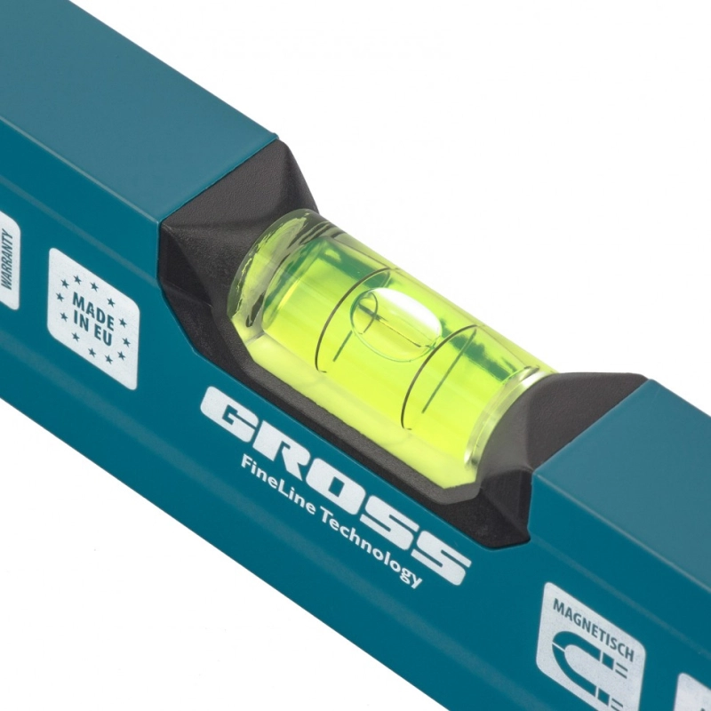 Уровень алюминиевый, 400 мм, магнит, 2 глазка, Magnetisch Gross (33710)