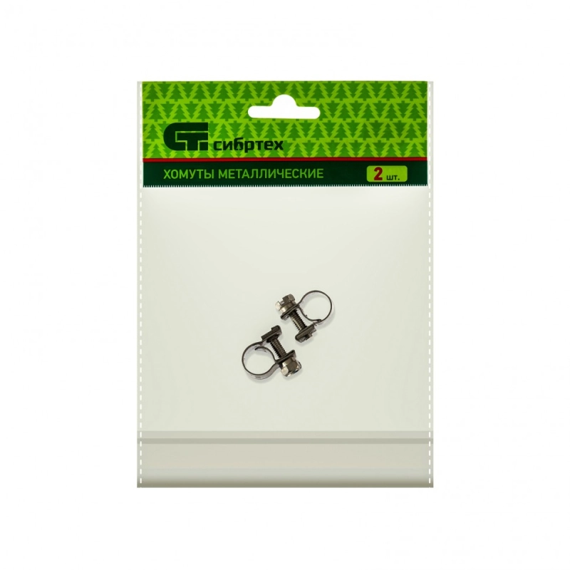 Хомуты металлические, MINI 8-10 мм, ширина 9 мм,  винтовой, W4, 2 шт Сибртех (475013)