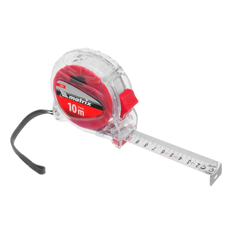 Рулетка Crystal,10 м х 25 мм,корпус из поликарбоната Matrix (31075)