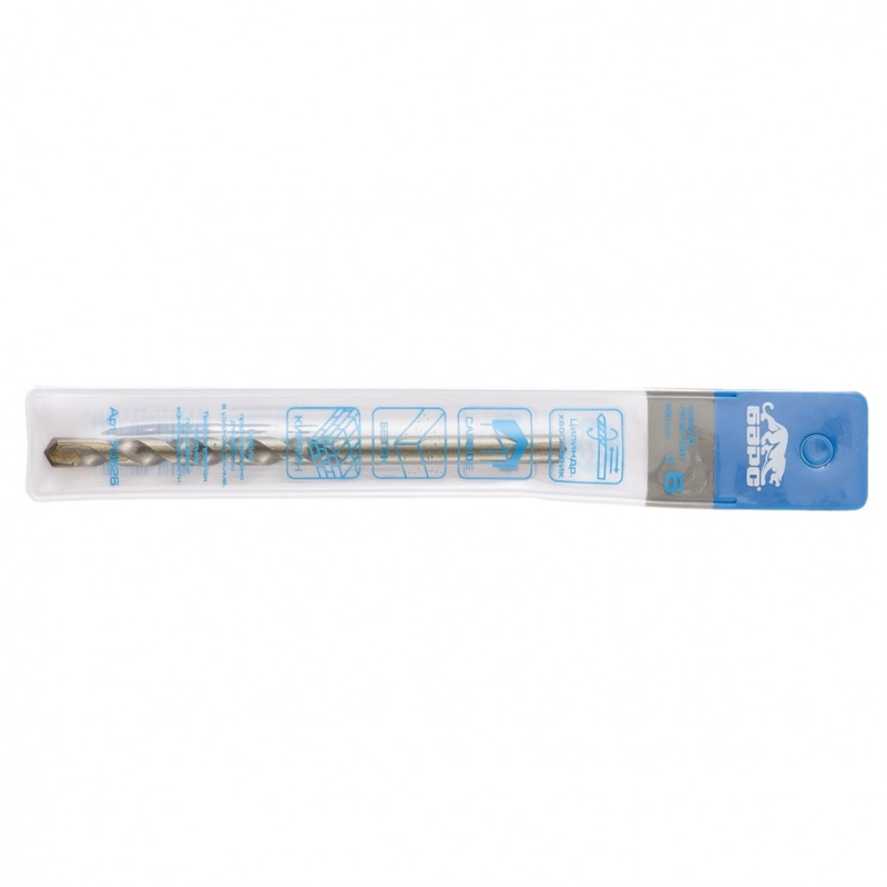 Сверло по бетону, 6 х 100 мм, Carbide tip, цилиндрический хвостовик Барс (70526)