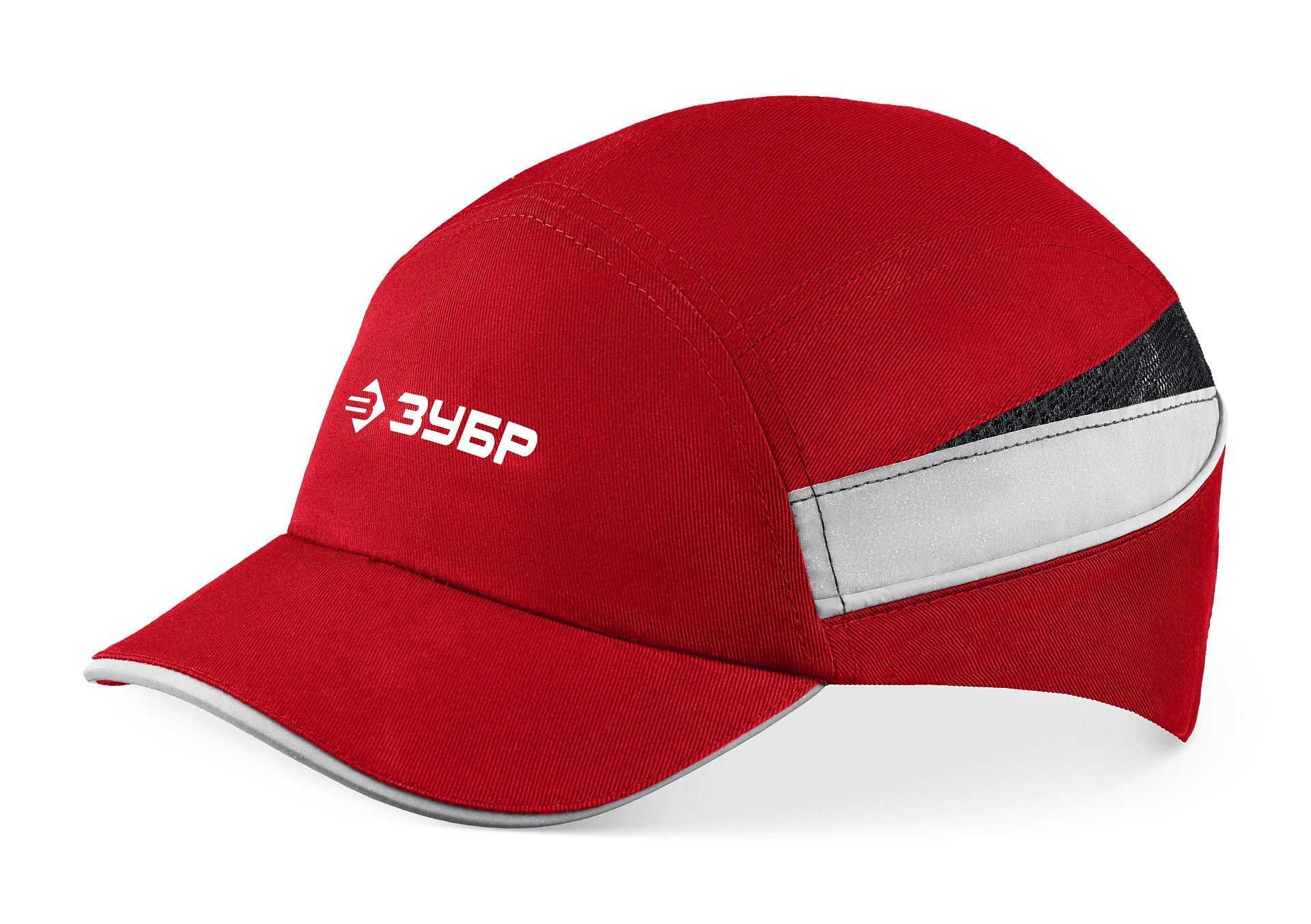 ЗУБР БИНОМ, красная, ударопрочный корпус, укороченный козырёк 55мм, размер от 54 до 59см, защитная каскетка, Профессионал (11096)