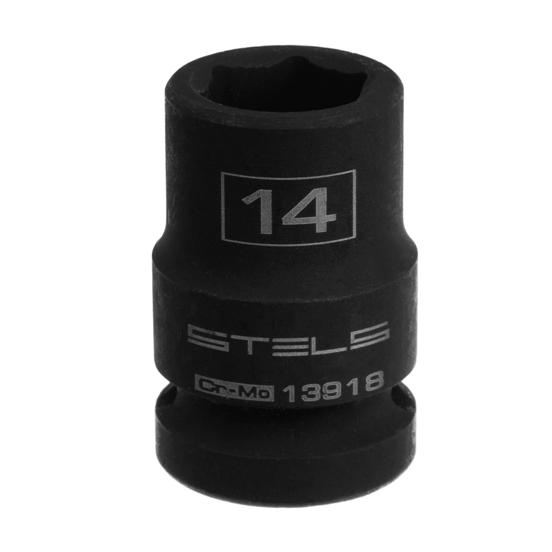 Головка ударная шестигранная, 14 мм, 1/2, CrMo Stels (13918)