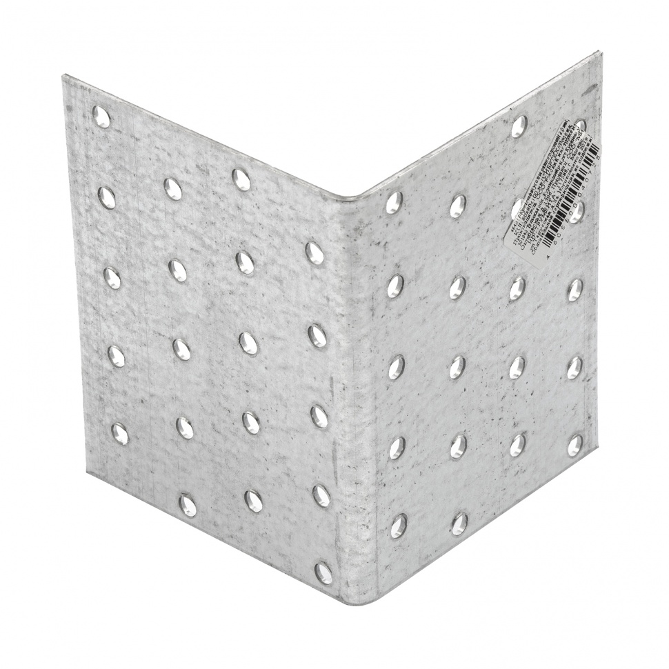 Крепежный уголок равносторонний 2 мм, KUR 80 х 80 х 100 мм Сибртех (46427)