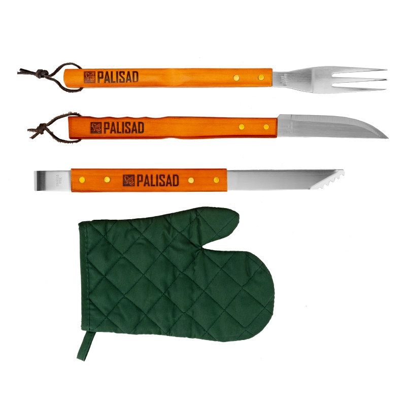 Набор приборов для барбекю, 4 предмета в сумке Camping Palisad (69578)