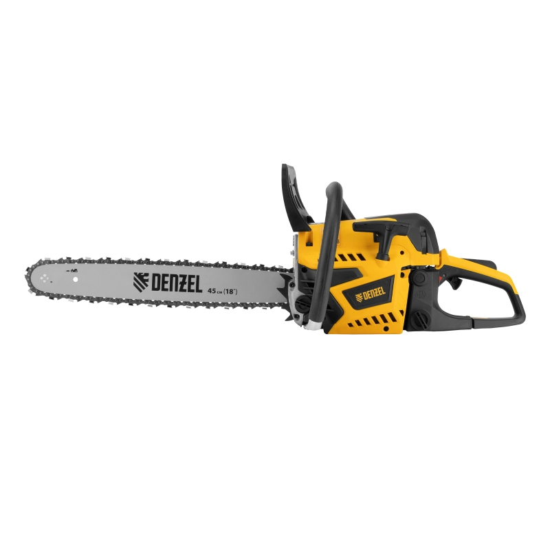 Пила цепная бензиновая DS-5218, шина 45 см, 52 см3, 3 л.с, шаг 0,325, паз 1,5 мм, 72 звена Denzel (95237)