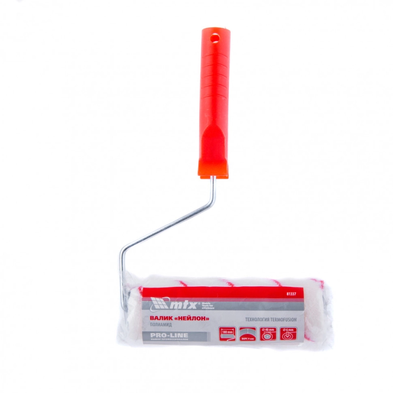 Валик "Нейлон" Pro Line, 180 мм, ворс 9 мм, D 40 мм, D ручки 6 мм, полиамид MTX (81337)