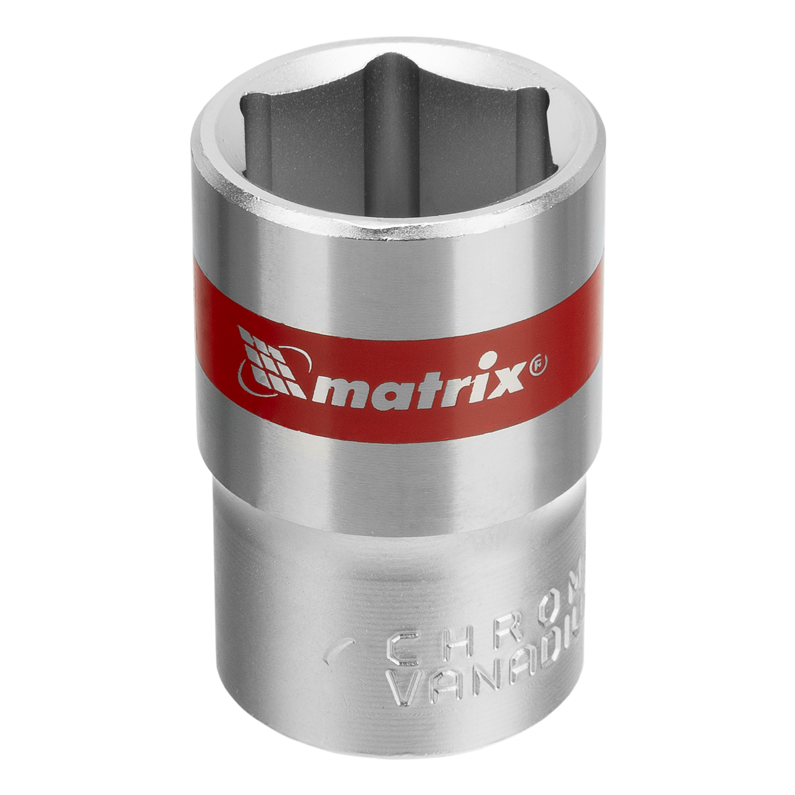 Головка торцевая, 18 мм, шестигранная, CrV, под квадрат 1/2, хромированная Matrix (13118)