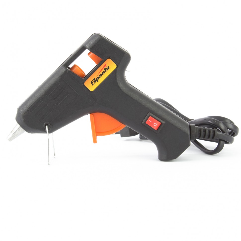 Клеевой пистолет с выключателем 7 мм в кейсе, 20 Вт, 2.5 г/мин Sparta (93025)