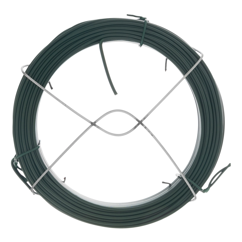 Проволока с ПВХ покрытием, зеленая 1.5 мм, длина 50 м Сибртех (47772)