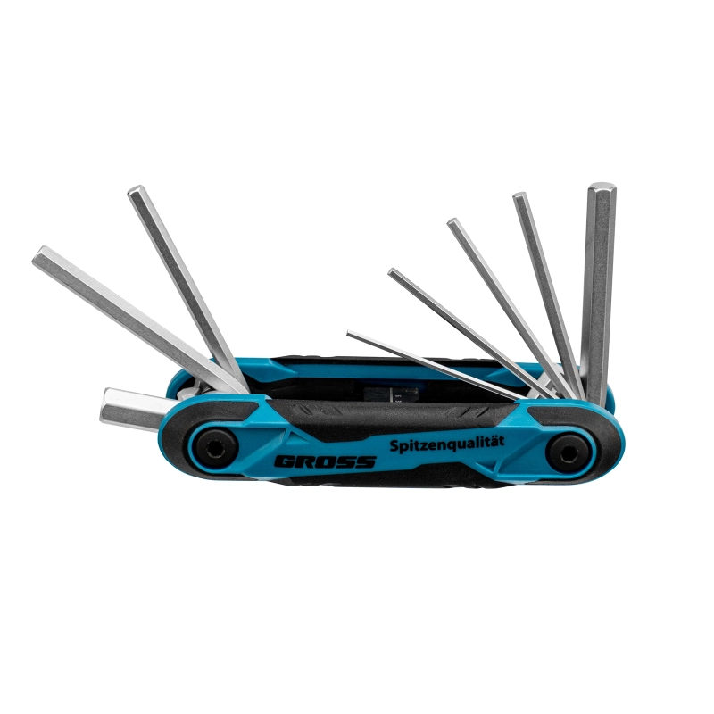 Набор ключей имбусовых HEX, складные, 8 шт CrV Gross (16412)