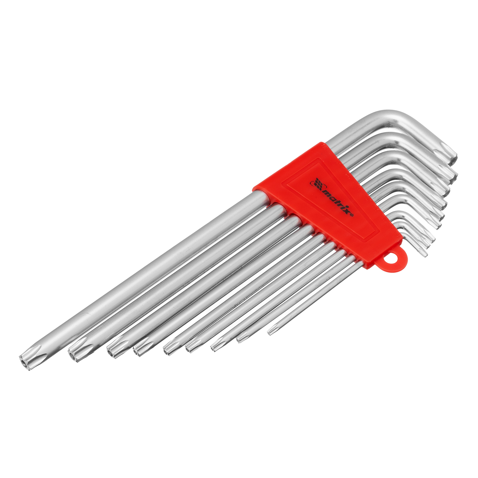 Набор ключей имбусовых Torx , 9 шт, T10-T50, CrV, экстра-длинные с сатинированным покрытием Matrix (12307)