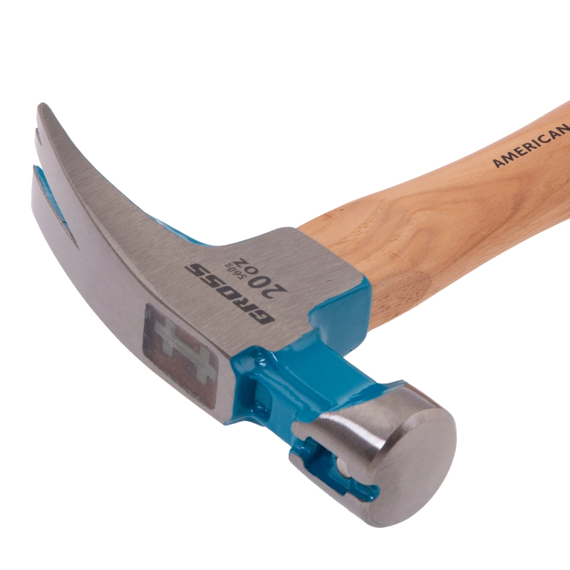 Молоток-гвоздодер,560 г, угол 75, магнит, обрезиненная рукоятка AMERICAN HICKORY GROSS (10419)