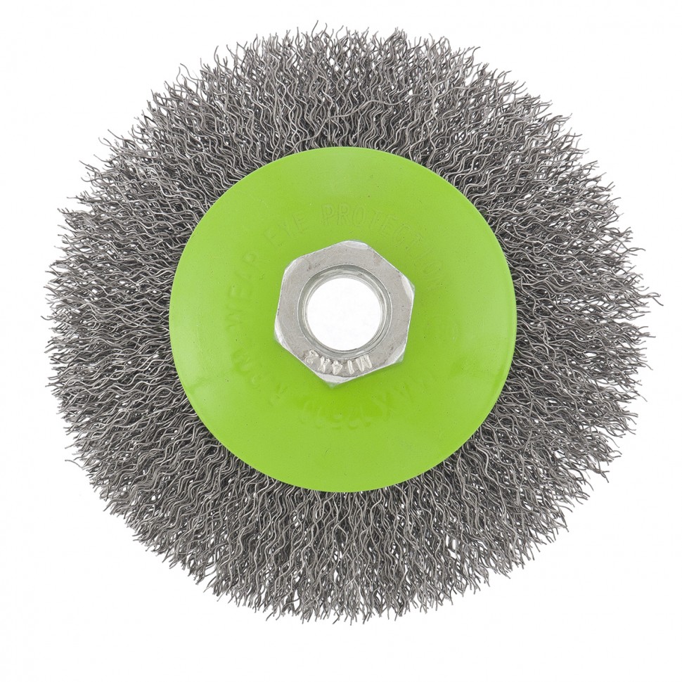 Щетка для УШМ, 100 мм, М14, "тарелка", витая проволока Сибртех (746087)