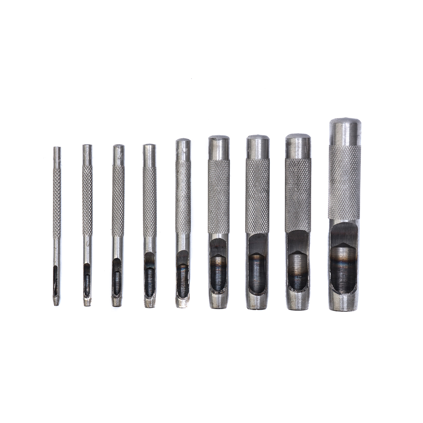 Набор пробойников для кожи 2 3 4 5 6 8 9 10 13 мм, 9 шт, чехол Сибртех (18309)