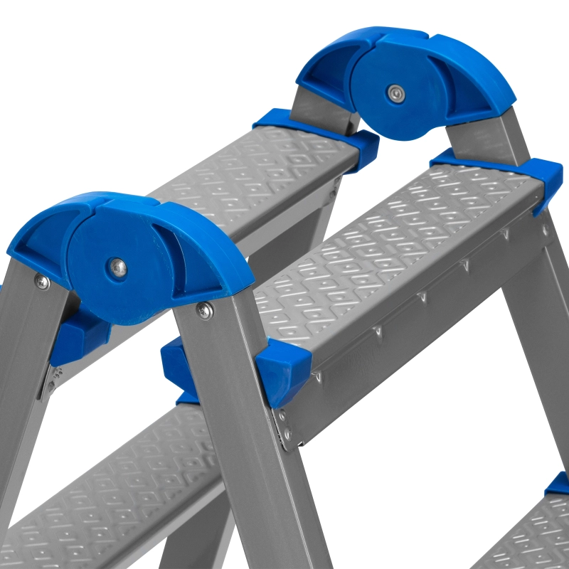 Стремянка двухсторонняя 6 ступеней, сталь профиль, стальные ступени, Сибртех (97986)