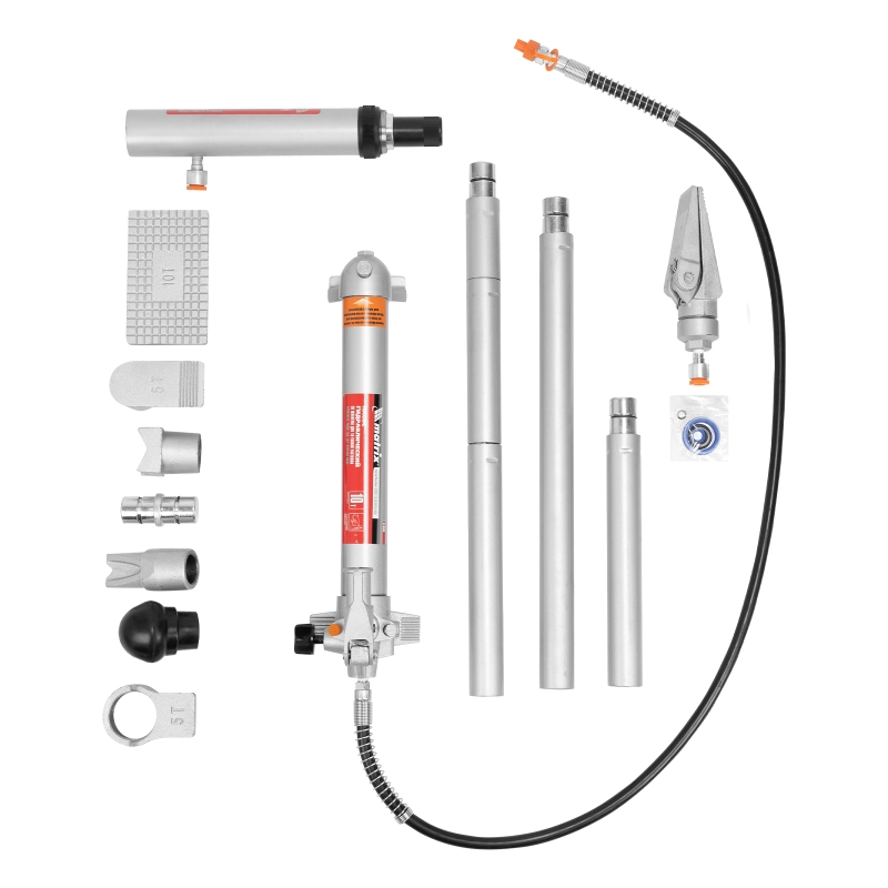 Растяжка гидравлическая, 10 т, набор из 17 предметов, 7 сменных насадок, в пластиковом кейсе Matrix (513405)