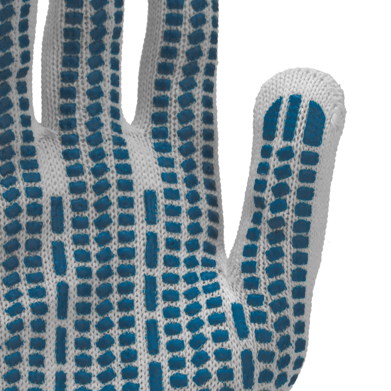 Перчатки х/б с ПВХ, протектор 35 г, 10 кл, 10 пар в упаковке (67806)