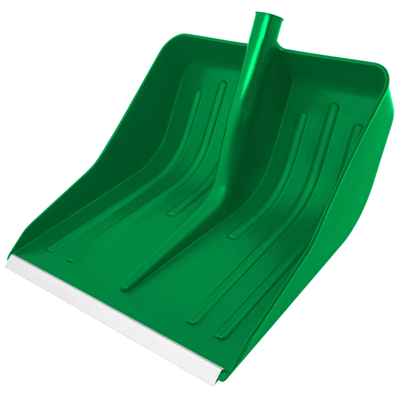 Лопата для уборки снега пластиковая, зеленая, 420 х 425 мм, без черенка, Сибртех (61619)