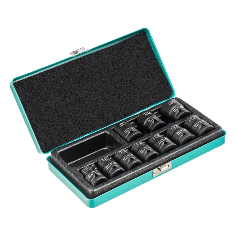 Набор шестигранных ударных торцевых головок, 1/2, 10-24 мм, 10 шт, Stels (13997)