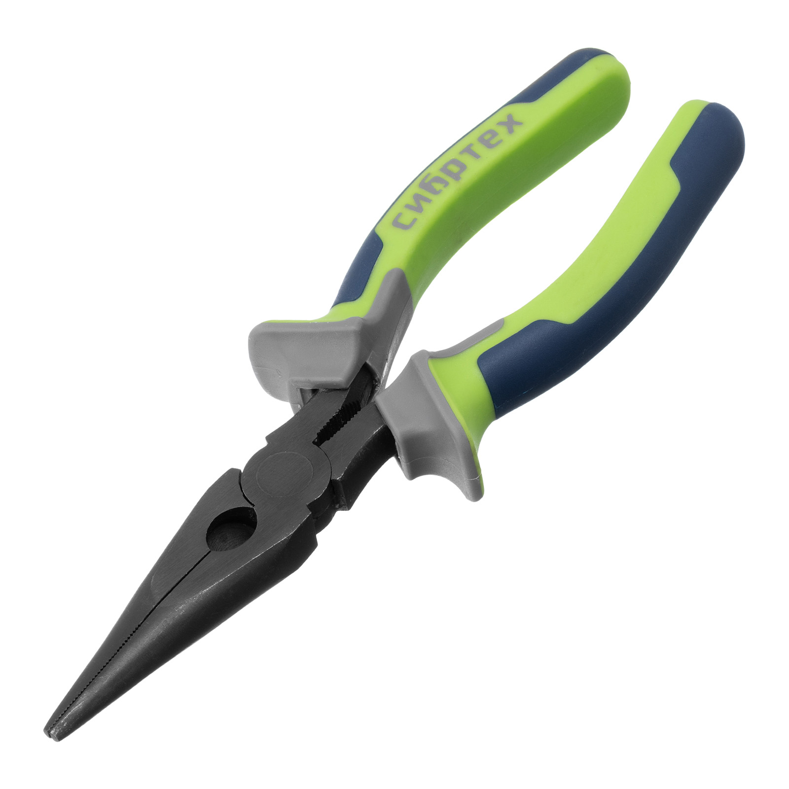 Длинногубцы прямые, 200 мм, трехкомпонентные рукоятки Сибртех (17115)