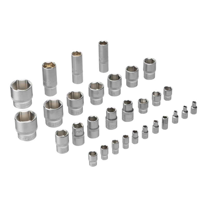 Набор инструментов, 1/2", 1/4", CrV, S2, пластиковый кейс, 100 предметов Denzel (15803)