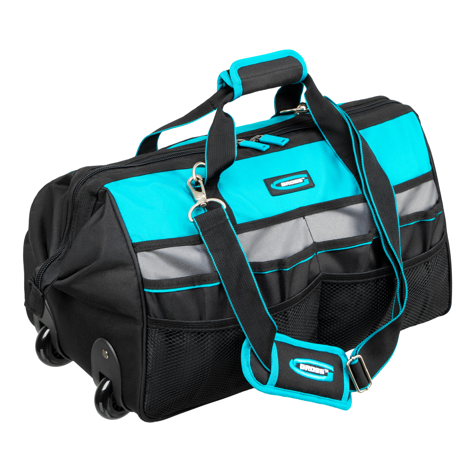 Сумка для инструмента, 500х280х290мм, выдвижная рукоятка, колеса, наплечный ремень Gross (90276)