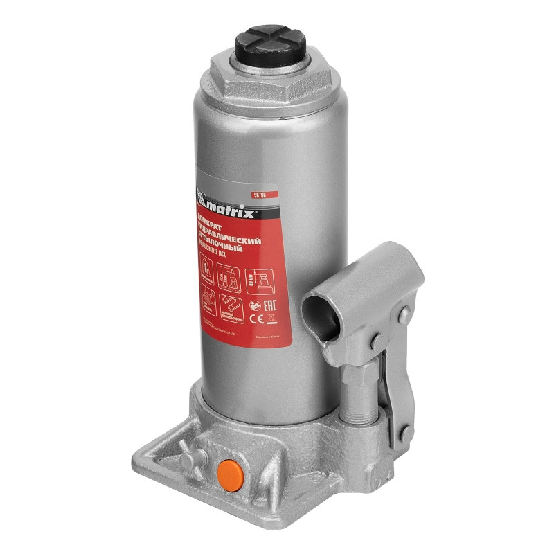 Домкрат гидравлический бутылочный, 8 т, h подъема 230-457 мм Matrix (50766)