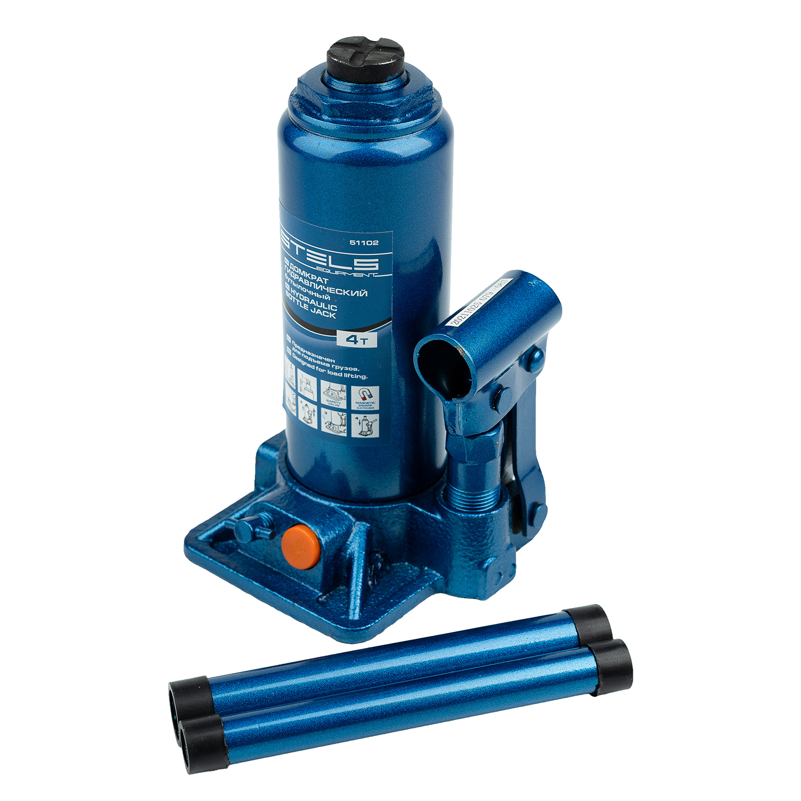 Домкрат гидравлический бутылочный, 4 т, H подъема 195-380 мм Stels (51102)