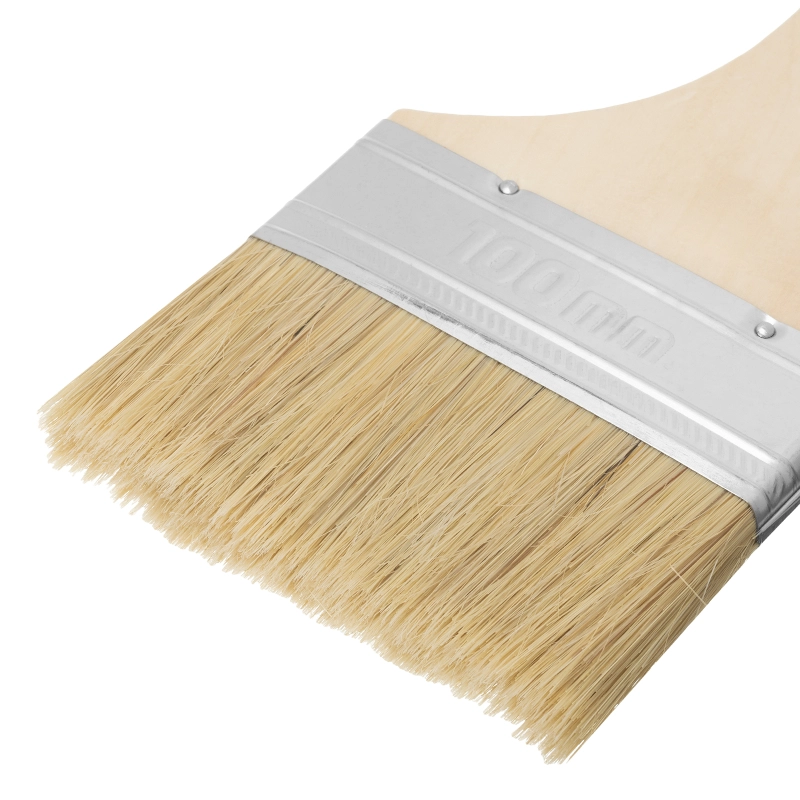 Кисть плоская "Стандарт" 4" (100 мм) натуральная щетина, деревянная ручка MTX (82545)