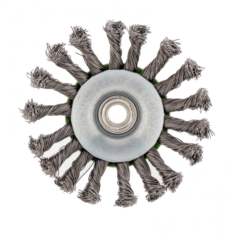 Щетка для УШМ, 115 мм, М14, "тарелка", крученая проволока 0.5 мм Сибртех (746107)