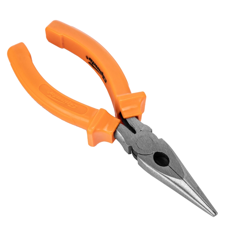 Длинногубцы прямые Classic, 160 мм, шлифованные, пластмассовые рукоятки Sparta (17157)