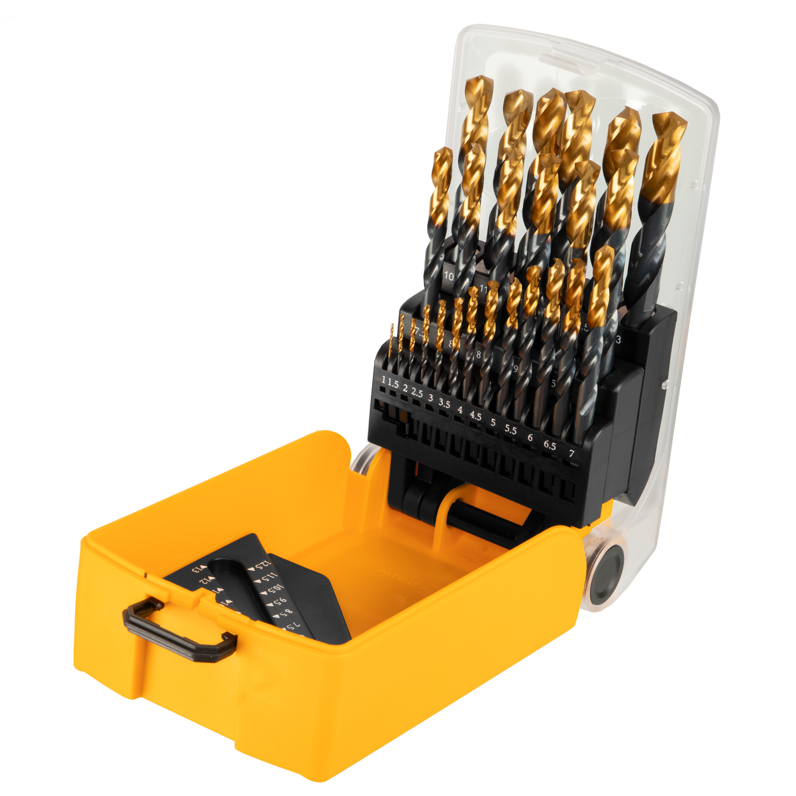 Набор сверл по металлу, 1-13 мм, HSS-Tin, Golden Tip, 25 шт Denzel (72323)