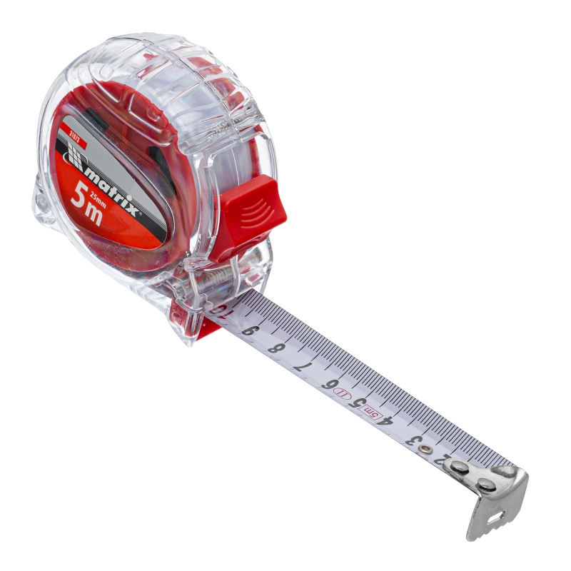 Рулетка Crystal,5 м х 25 мм,корпус из поликарбоната Matrix (31073)