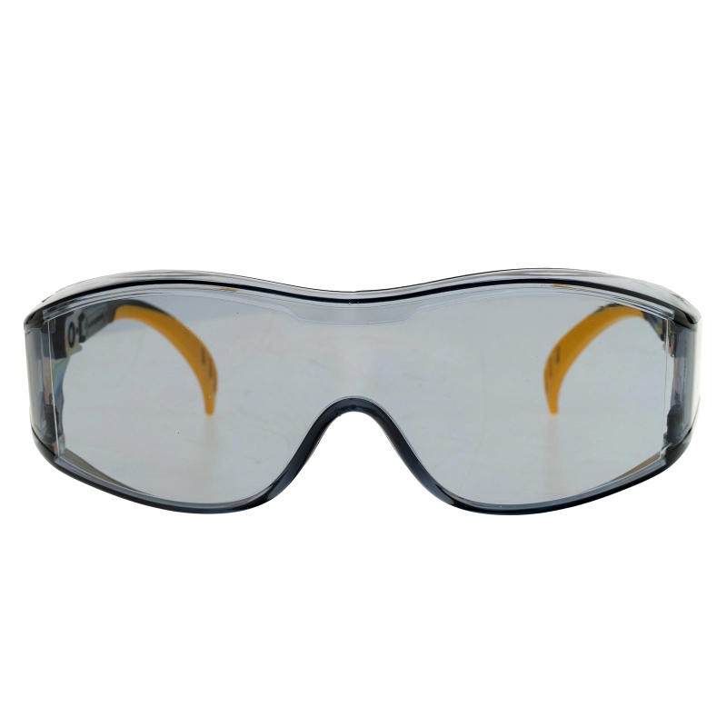 Очки защитные открытые, поликарбонатные, увеличенная дымчатая линза, регулируемые дужки Denzel (89203)