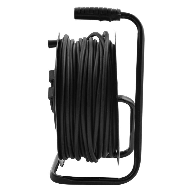 Удлинитель силовой 50 м, 16А, тип УХз16, КГ 3 x 2.5 мм, на стальной катушке, 4 розетки Сибртех (95880)