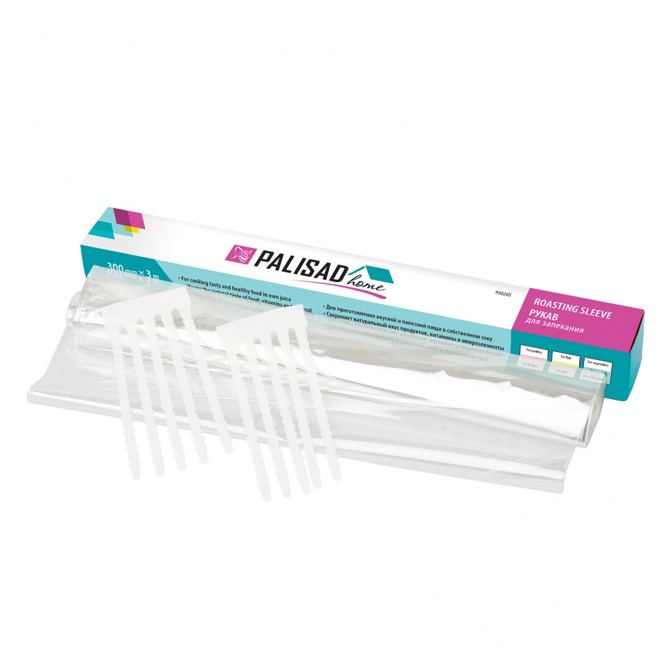Рукав для запекания 3 м x 30 см, 10 хомутиков в комплекте, Home Palisad (950205)