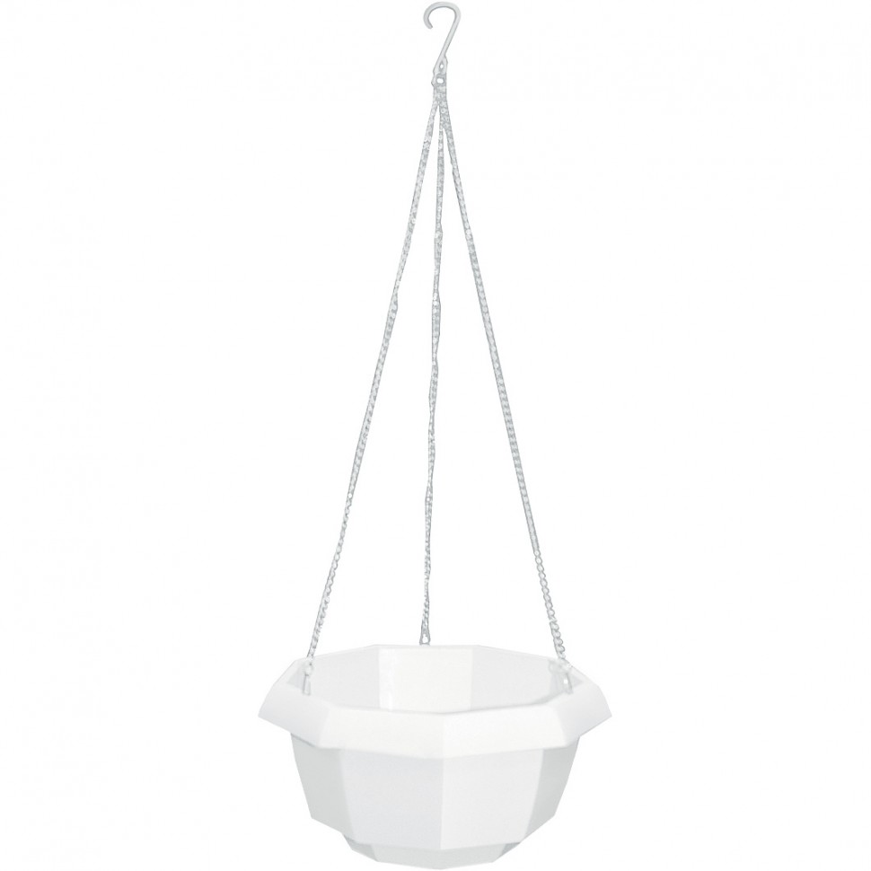 Кашпо подвесное, 200 х 140 мм, пластиковая корзина многогранная Palisad (69019)