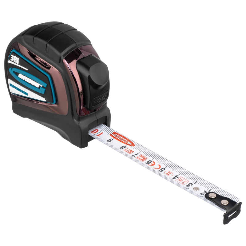 Рулетка "Doppelhaken",3 м x 16 мм,односторонний зацеп,Нейлон,двусторонняя шкала,автоматическая фиксация Gross (31122)