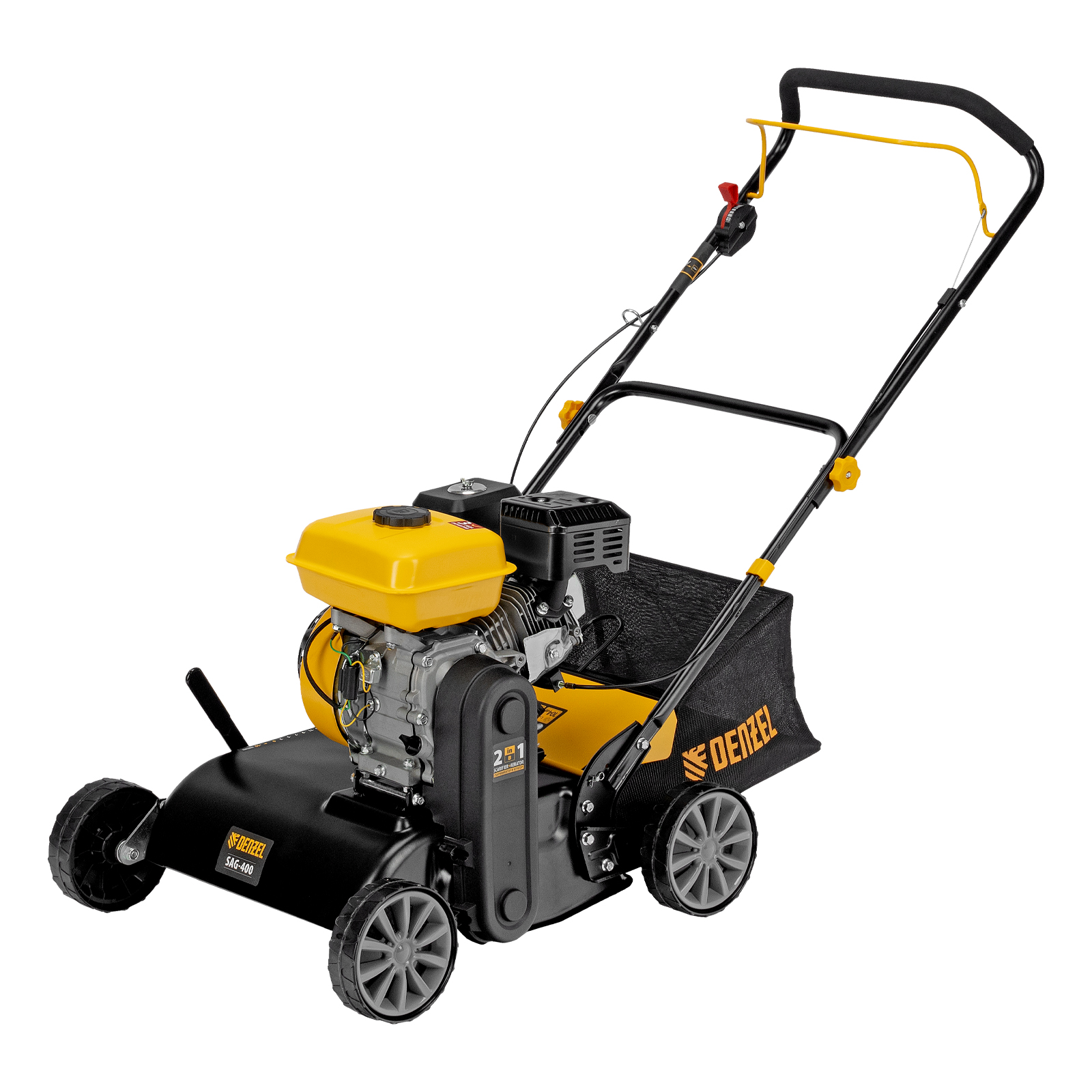 Скарификатор-аэратор бензиновый SAG-400, 212 см3, -15/+10 мм, 40 см Denzel (57802)