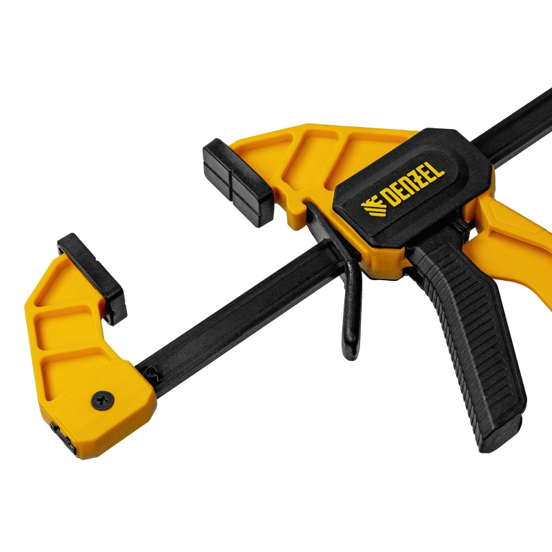 Струбцина F-образная, быстрозажимная, 150 х 55 мм, усиленный нейлоновый корпус Denzel (20501)