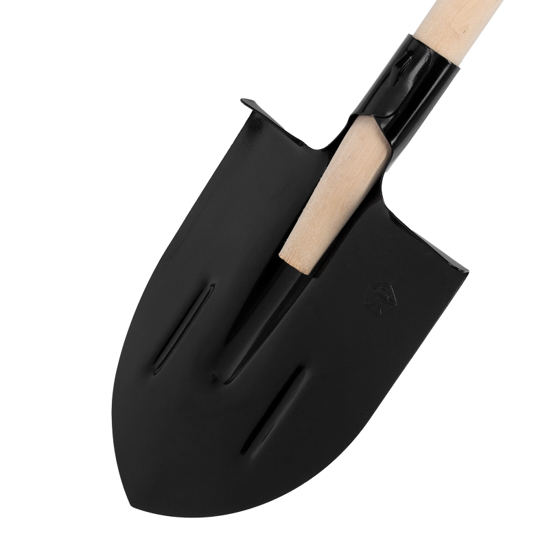 Лопата штыковая, 205х275х1400 мм, ребра жесткости, деревянный черенок, (61413)