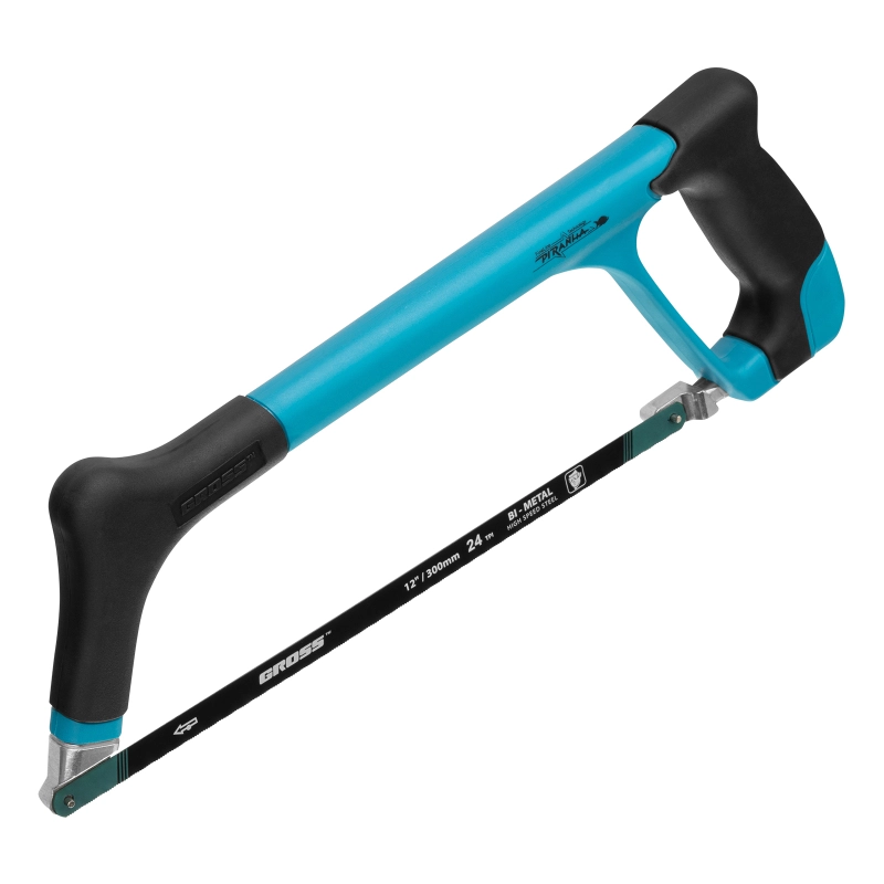 Ножовка по металлу "Piranha", 300 мм, трехкомпонентная металлопластиковая рамка Gross (77602)