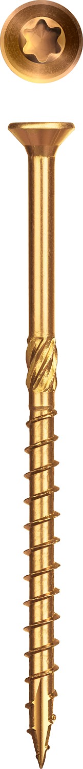 ЗУБР КС-П, 60 х 4.5 мм, TX25, потайная головка, желтый цинк, 140 шт, конструкционный саморез, Профессионал (30041-45-060)