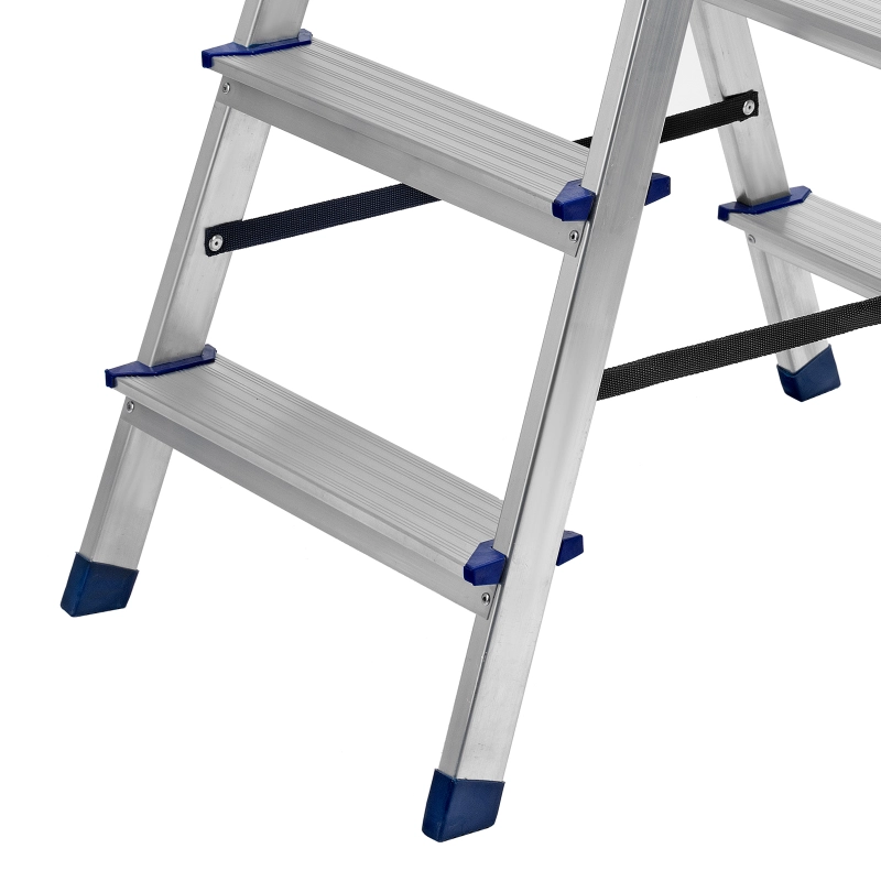 Стремянка двусторонняя 4 ступени, алюминиевая, Сибртех (97924)