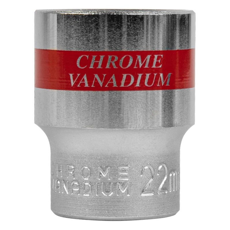 Головка торцевая, 22 мм, шестигранная, CrV, под квадрат 1/2, хромированная Matrix (13122)