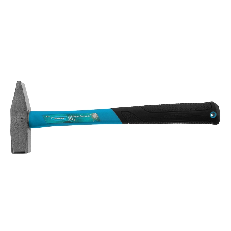 Молоток слесарный, 300 г, квадратный боек, фибергласовая обрезиненная рукоятка Gross (10273)
